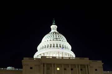 Image showing US Capitol Building Dome Night Washington DC USA