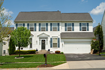 Image showing Front Vinyl Siding Single Family House Home Suburban Maryland, U