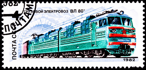 Image showing Russian TUL-80 Electric Locomotive Train 