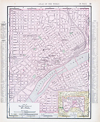 Image showing Antique Street City Map St. Paul, Minnesota, USA