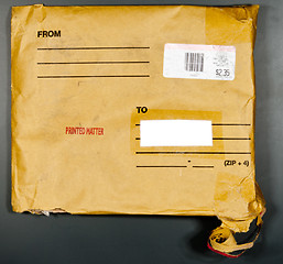 Image showing Opened Worn Book Mailer Stamped Printed Matter USA