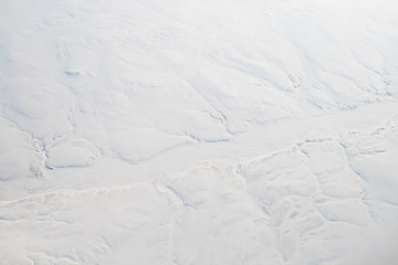 Image showing Air Snowy Frozen River Cliff Baffin Island Canada