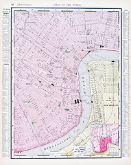 Image showing Detailed Antique Street Map New Orleans Louisiana