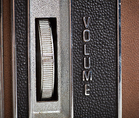 Image showing Volume Dial on Old Radio Chrome Lettering 