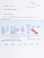 Image showing American Medical Bill Mole Procedure Stamped Paid