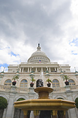 Image showing US Capitol Building Brass Fountain Washington DC