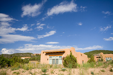 Image showing Modern Adobe Home Suburban Santa Fe New Mexico USA