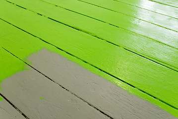 Image showing painting the floor