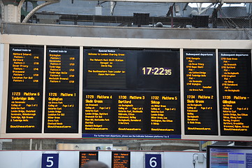 Image showing Train Schedule at London