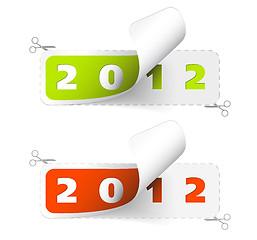 Image showing Vector 2011 / 2012 new year stickers