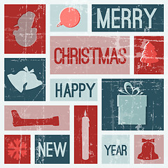 Image showing Vector Vintage vector christmas card