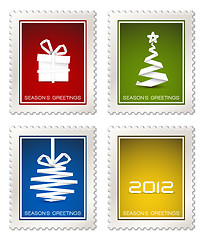 Image showing Collection of modern vector postage stamps