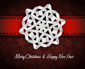 Image showing Vector white paper christmas snowflake