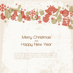 Image showing Vintage vector christmas card