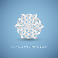 Image showing Vector white paper christmas snowflake