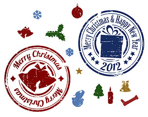 Image showing colorful Christmas Vector stamps