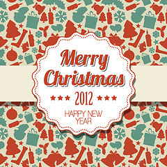 Image showing Vintage retro Christmas label