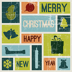 Image showing Vector Vintage vector christmas card