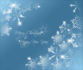 Image showing Vector blue abstract Christmas background 