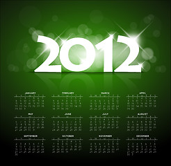 Image showing Green calendar for the new year 2012