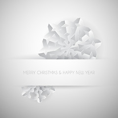 Image showing Vector white paper christmas snowflake