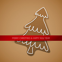 Image showing Vector Christmas card - gingerbread tree