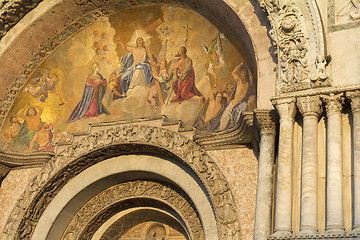 Image showing Facade door of the Basilica St Mark 