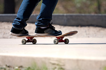 Image showing Skateboarders Feet Close Up