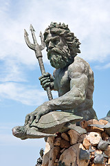 Image showing Large King Neptune Statue in VA Beach