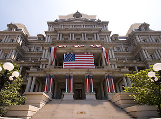 Image showing Government Building Washington Decorated July 4th