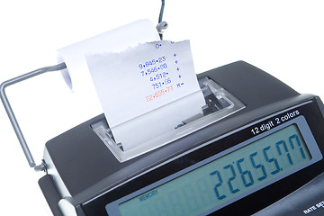 Image showing Isolated Adding Machine and Tape with Total