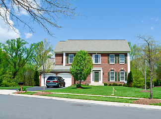 Image showing Front Brick Single Family House Suburban MD