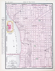 Image showing Antique Street City Map St. Joseph, Missouri, USA