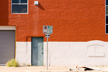 Image showing Warehouse Brick Wall Door Garage Industrial USA