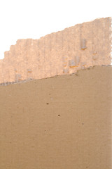 Image showing Torn Corrugated Cardboard Row Isolated Background
