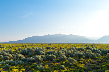 Image showing Sangre De Cristo Mountains Sunrise Desert NM