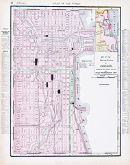 Image showing Color Street City Map of Chicago, Illinois, IL USA