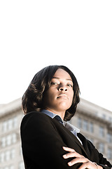 Image showing Tough African American Businesswoman Crossed Arms