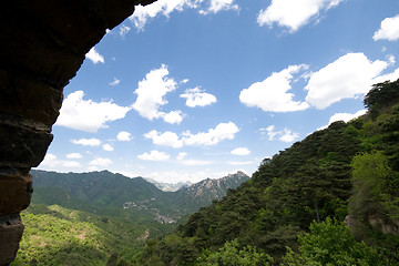 Image showing View From a Guard House on Great Wall of China