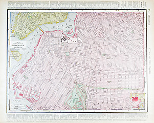 Image showing Detailed Antique Street Map Brooklyn, New York, NY