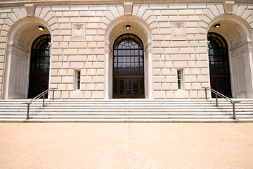 Image showing Sandstone Facade Entrance IRS Building Washington
