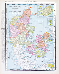 Image showing Antique Color English Map of Denmark and Iceland