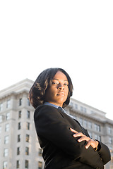 Image showing Tough African American Businesswoman Arms Crossed