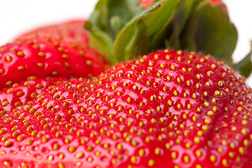 Image showing Macro Closeup Full Frame Fresh Red Strawberry