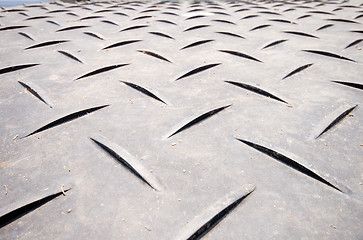 Image showing Full Frame Crisscrossed Non Skid Metal Surface