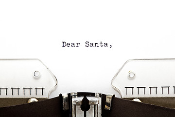 Image showing Letter to Santa on Typewriter 