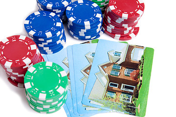 Image showing Bet the House Poker Chips on Foreclosed Mortgage