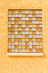 Image showing Yellow Window with Opaque Orange White Glass