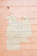 Image showing XXXL Full Frame Painted Brick Wall Peeling Paint Cop