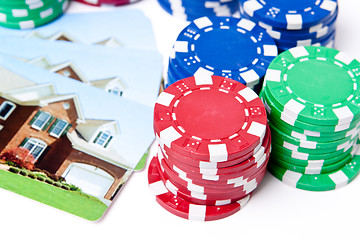 Image showing Bet the House Poker Chips on Foreclosed Mortgage